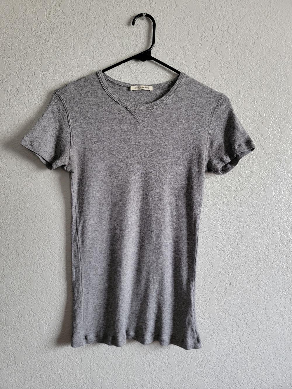Obvious Basic, Heather Gray Marl Short Sleeve Crewneck Tee, Elevated Essential